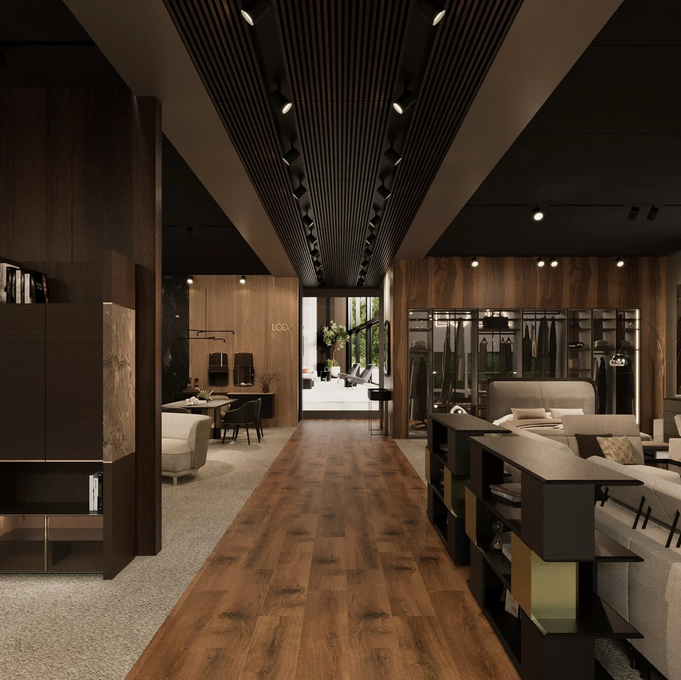 Loda Furniture Fair Stand interior render